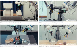Screen grabs of robotic picking. Generalist claimed that its collection of human data will revolutionize robot learning.